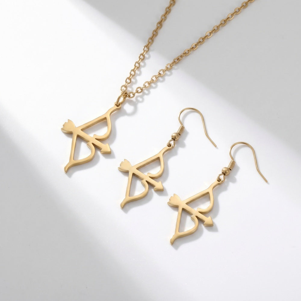 Simple Personality Love Cupid Bow Arrow Jewelry Set