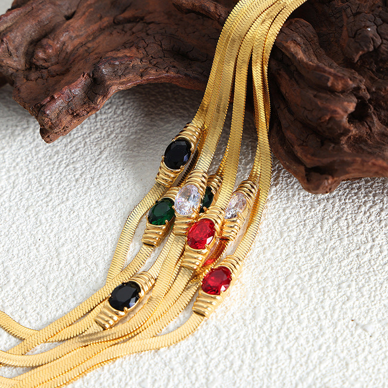Luxury Fashion Glass Stone Zircon Female Niche Bracelets