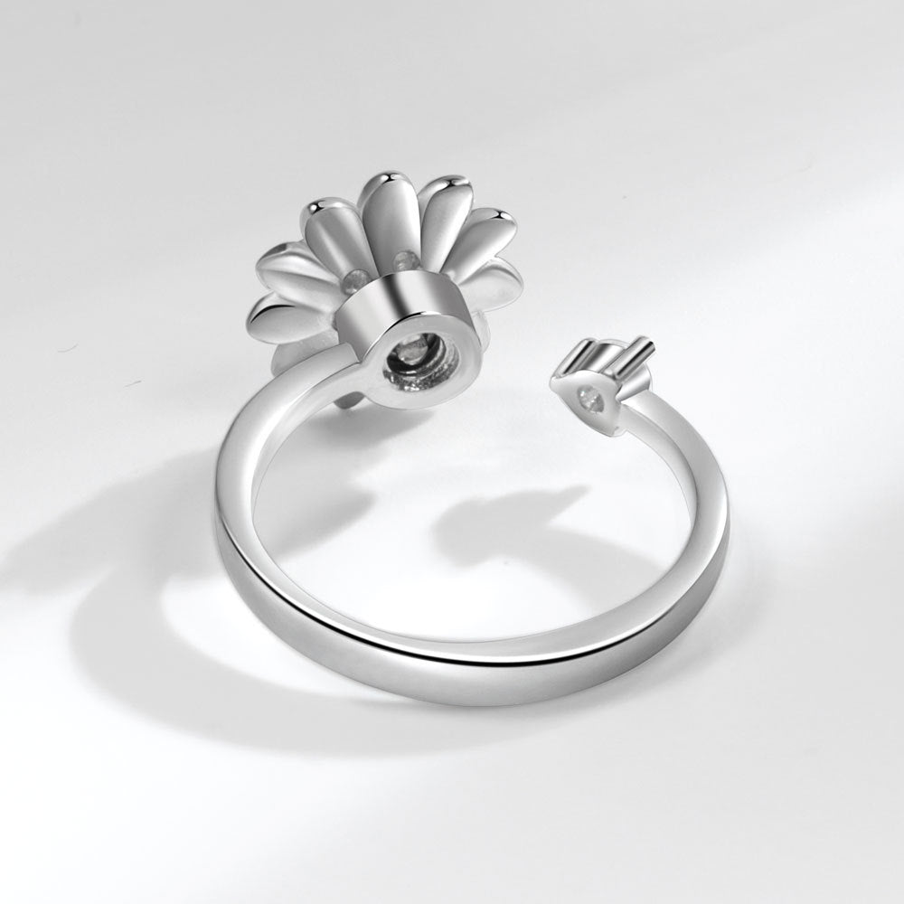 Classic Adjustable Sunflower Spinning Simple Flower Rings