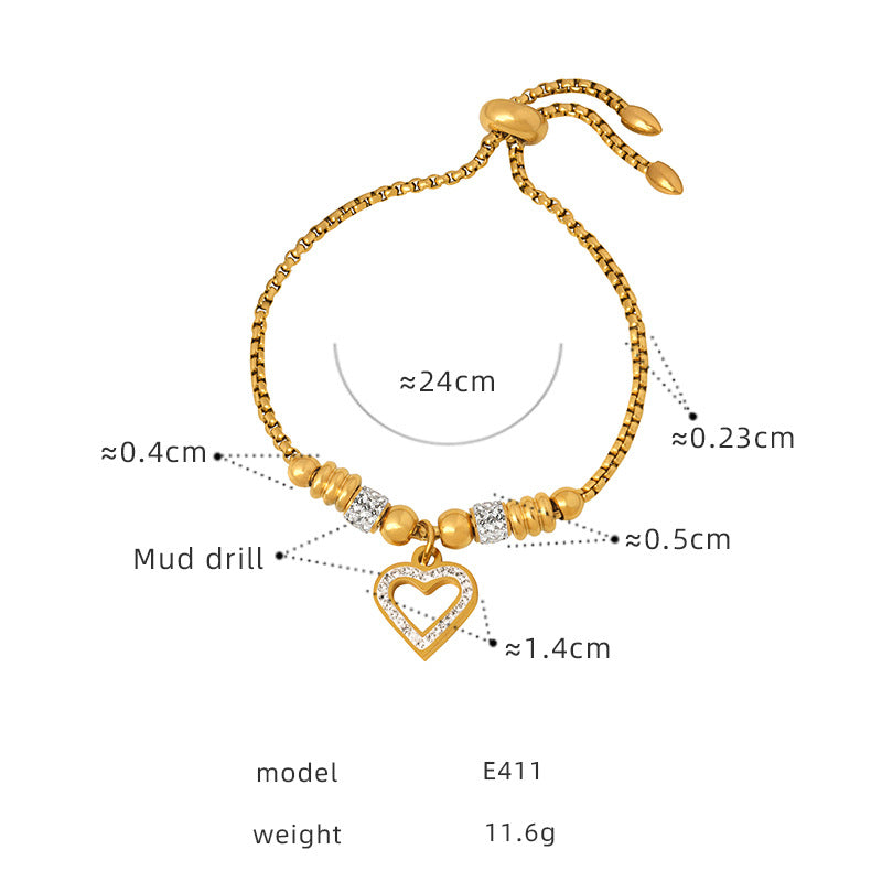 Luxury Personalized Diamond Titanium Steel Gold Plated Bracelets