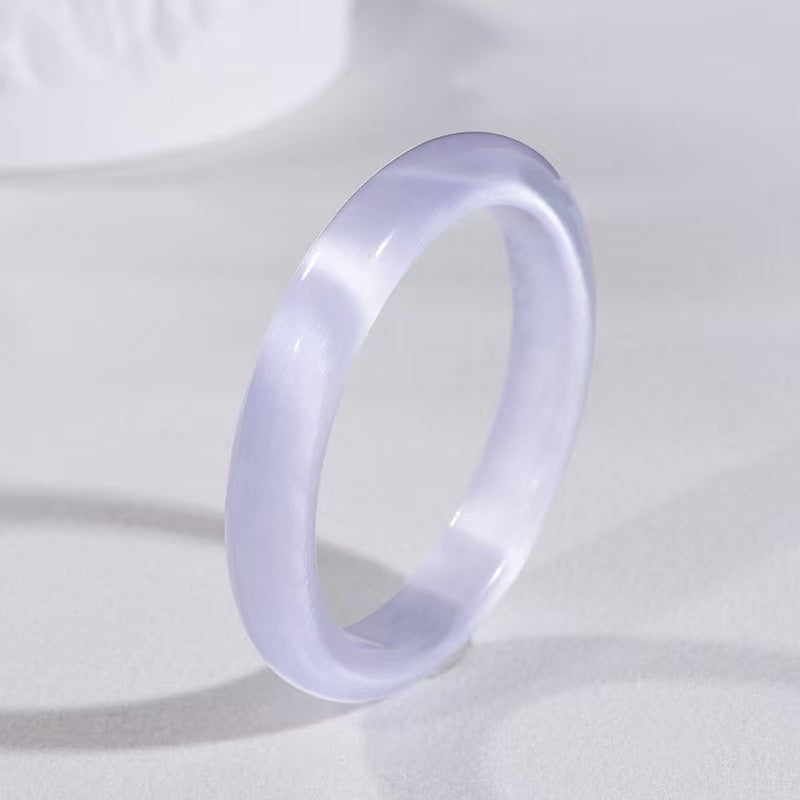Women's White Moonlight Cat's Eye Ice Blue Bracelet