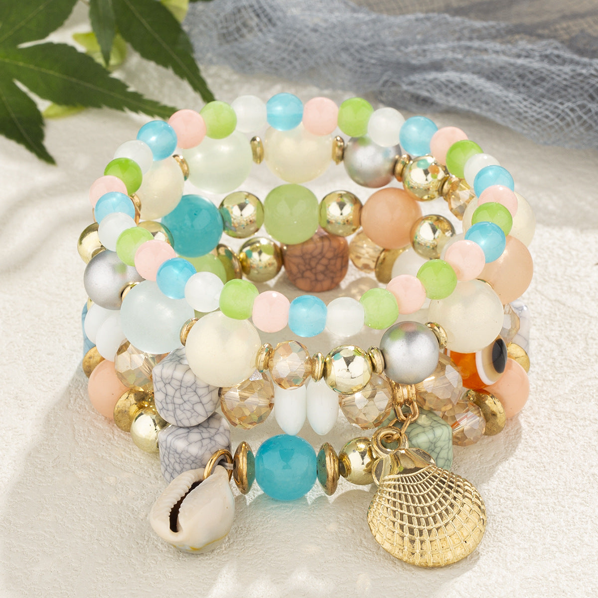 Women's Bohemian Creative Jewelry Shell Crystal Beaded Bracelets