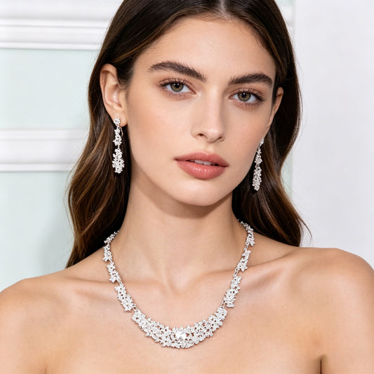 Bridal Alloy Two-piece Suit Crystal Wedding Jewelry Set