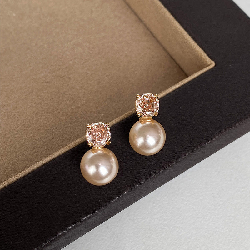 Luxury Zircon Rose Pearl Female High Sense Temperamental Minority Fashion Rings