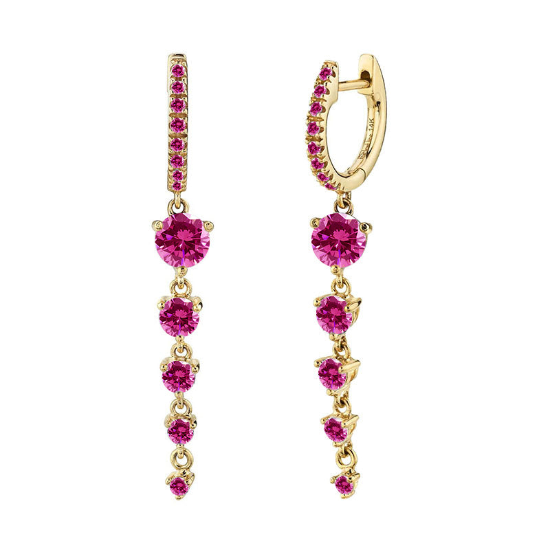 Women's Sier Needle Fashion Geometry Pattern Personalized Long Simple Tassel Round Earrings