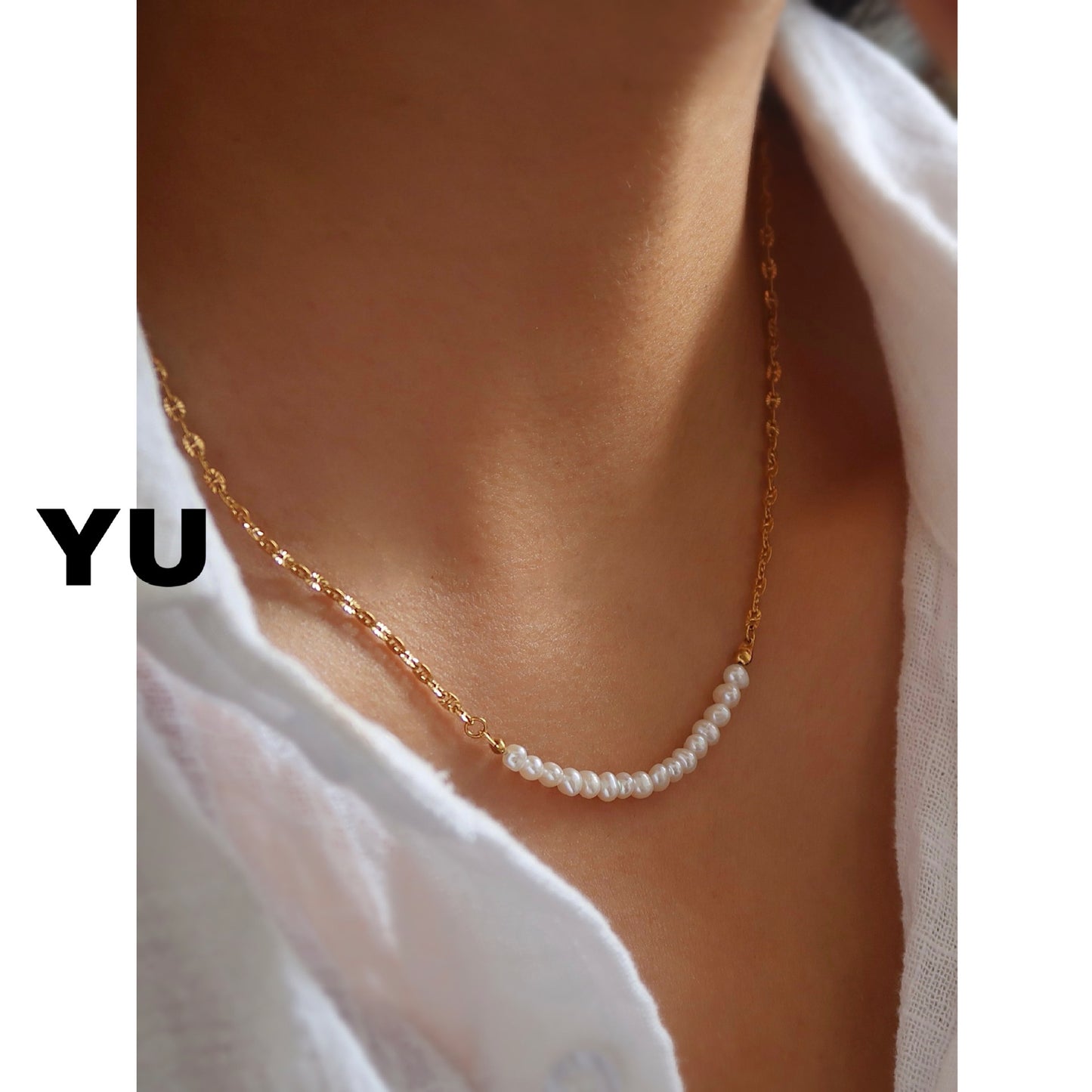 Freshwater Pearl Smiling Face Clavicle Chain Shiny Pig Nose Simple Necklaces