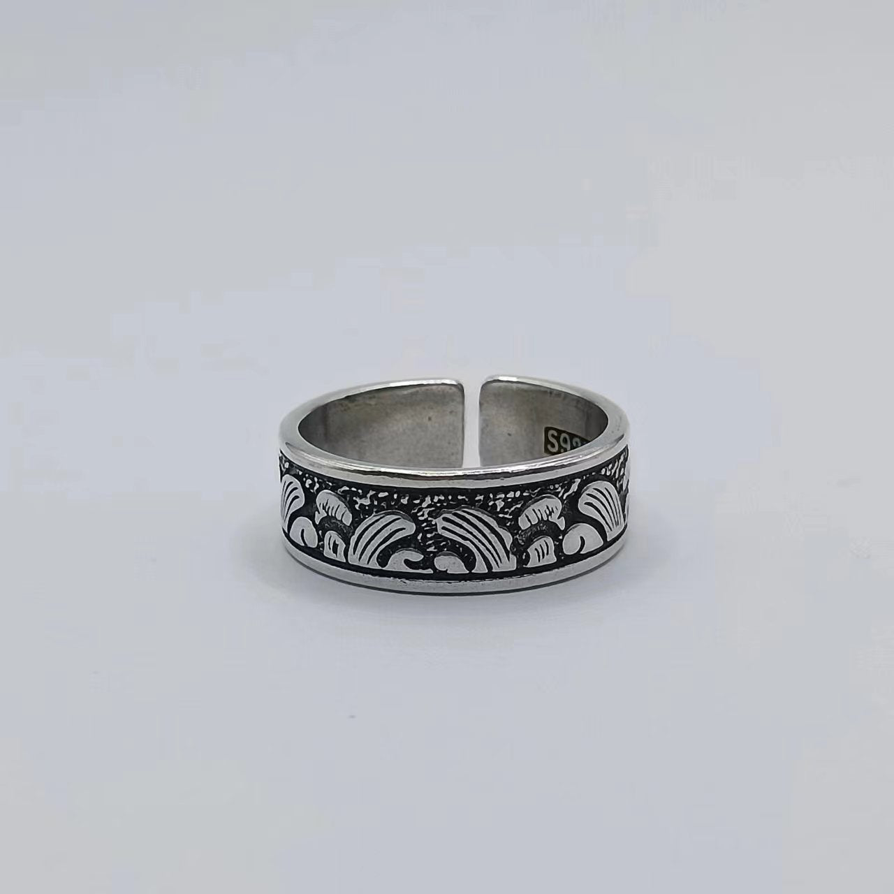Men's Marcasite Sier Love Oath Niche Unique Retro Ring