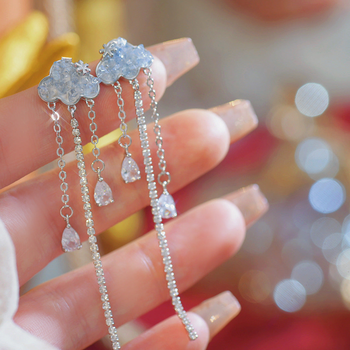 Cloud Tassel Light Luxury Minority Design Earrings