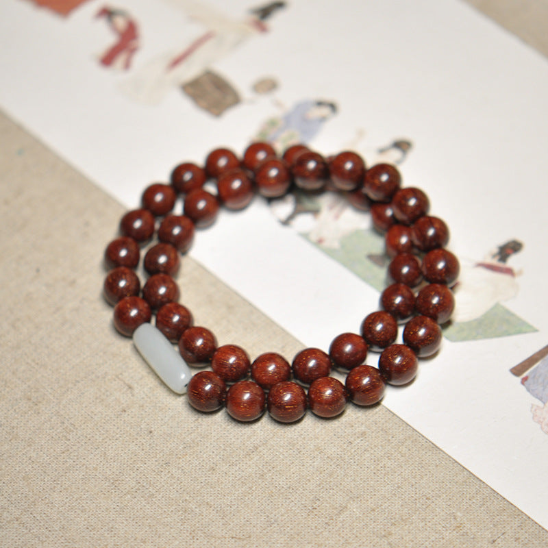 Bracelets ethniques en bois de rose et bois de santal africain pour hommes