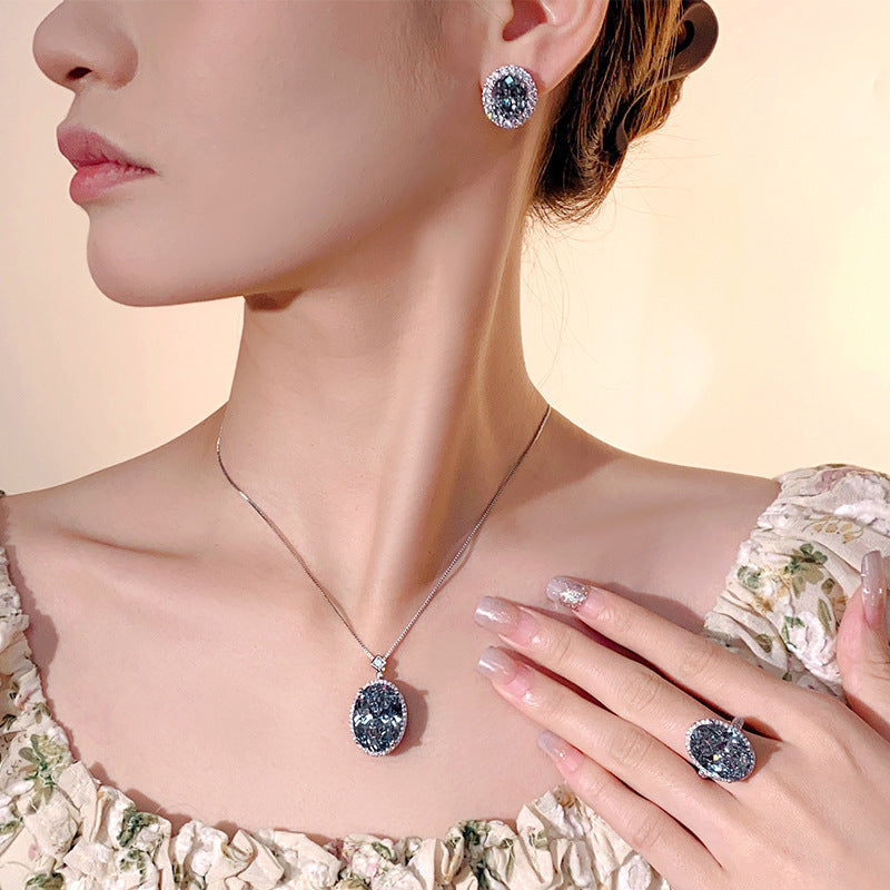 Simulation Bird's Nest Cut Black Gray Affordable Jewelry Set