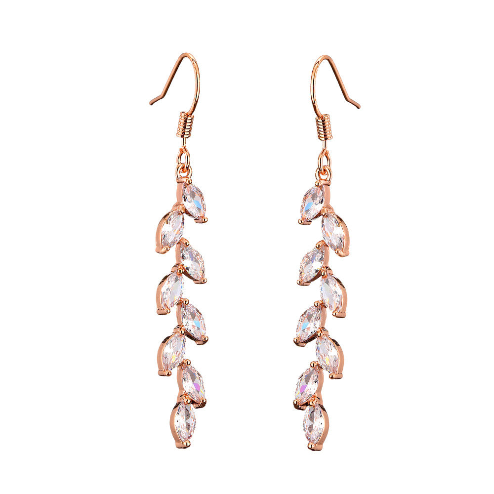 Boucles d'oreilles en Zircon incrusté de blé pour femmes et simples, pour boucles d'oreilles tendance