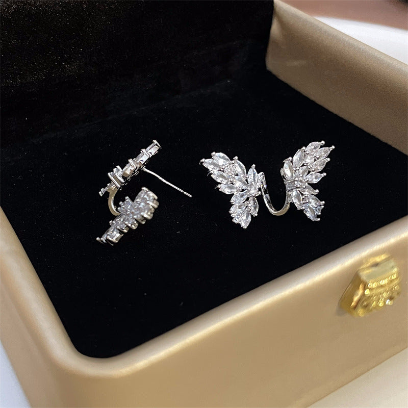 Boucles d'oreilles féminines uniques en forme de papillon en Zircon de haute qualité