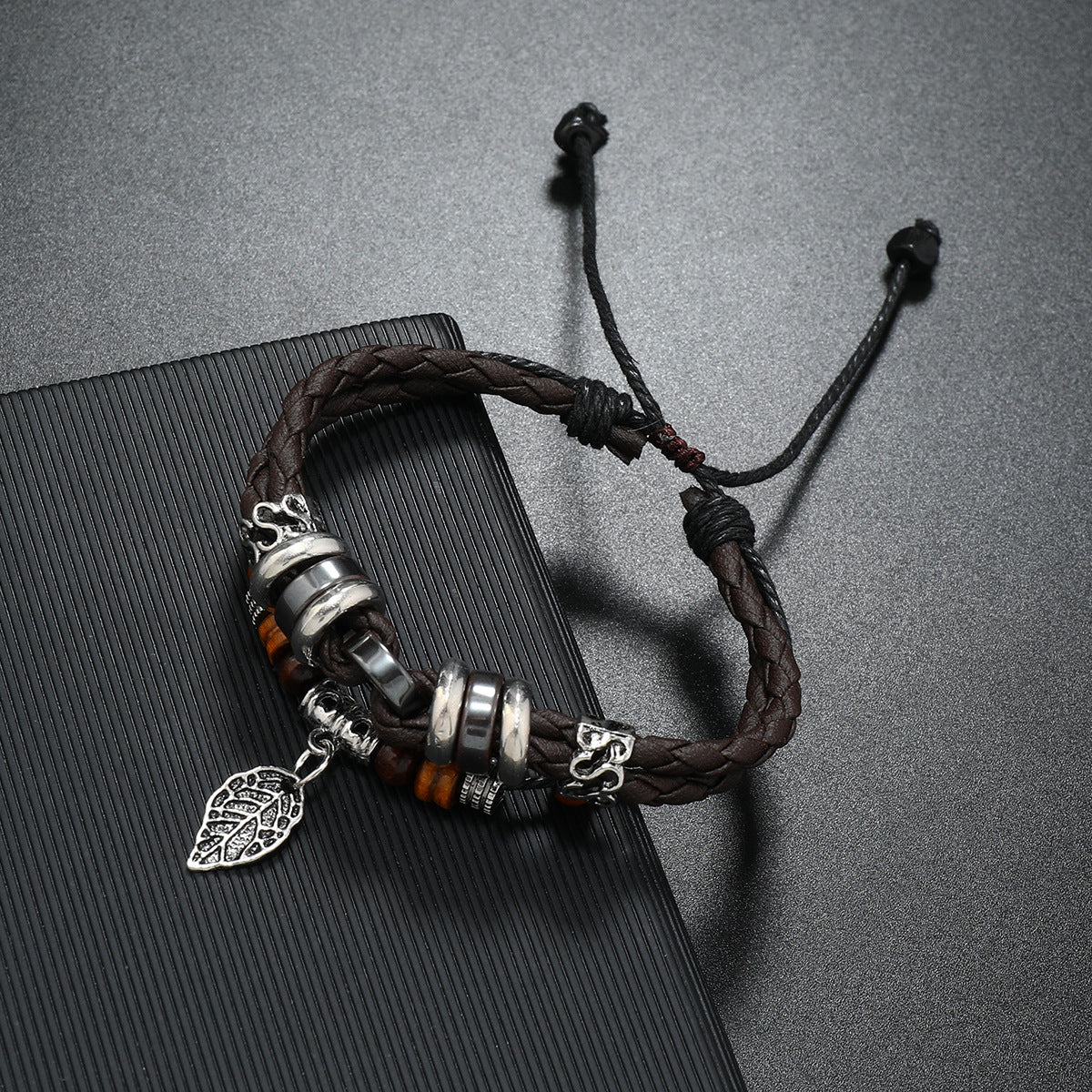 Men's Chic And Unique Beaded Woven Leaf Bracelets