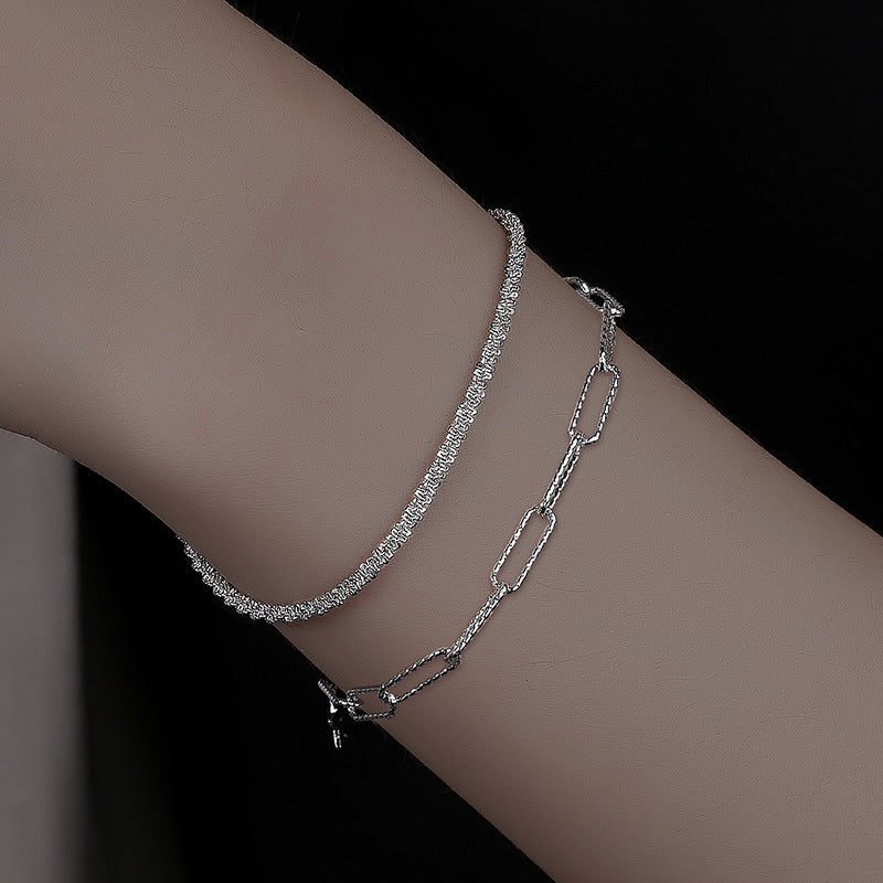 Modische, stapelbare Armbänder für Damen mit glitzernder italienischer Kette für Freundinnen