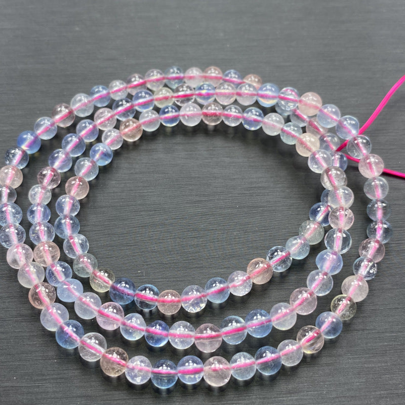 Steinarmbänder mit drei Ringen aus Beryll in Rosa und Marineblau