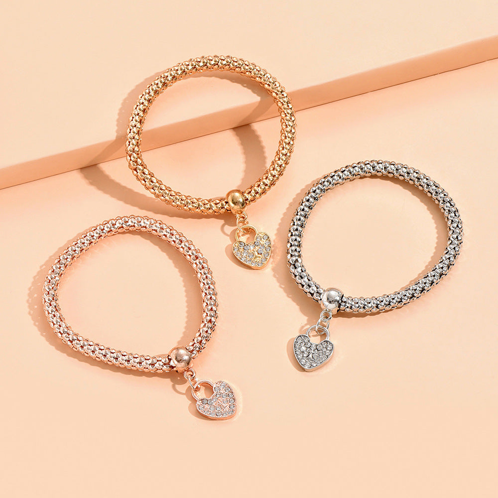 Bracelets papillon en diamant avec chaîne de maïs soufflé extensible pour femmes