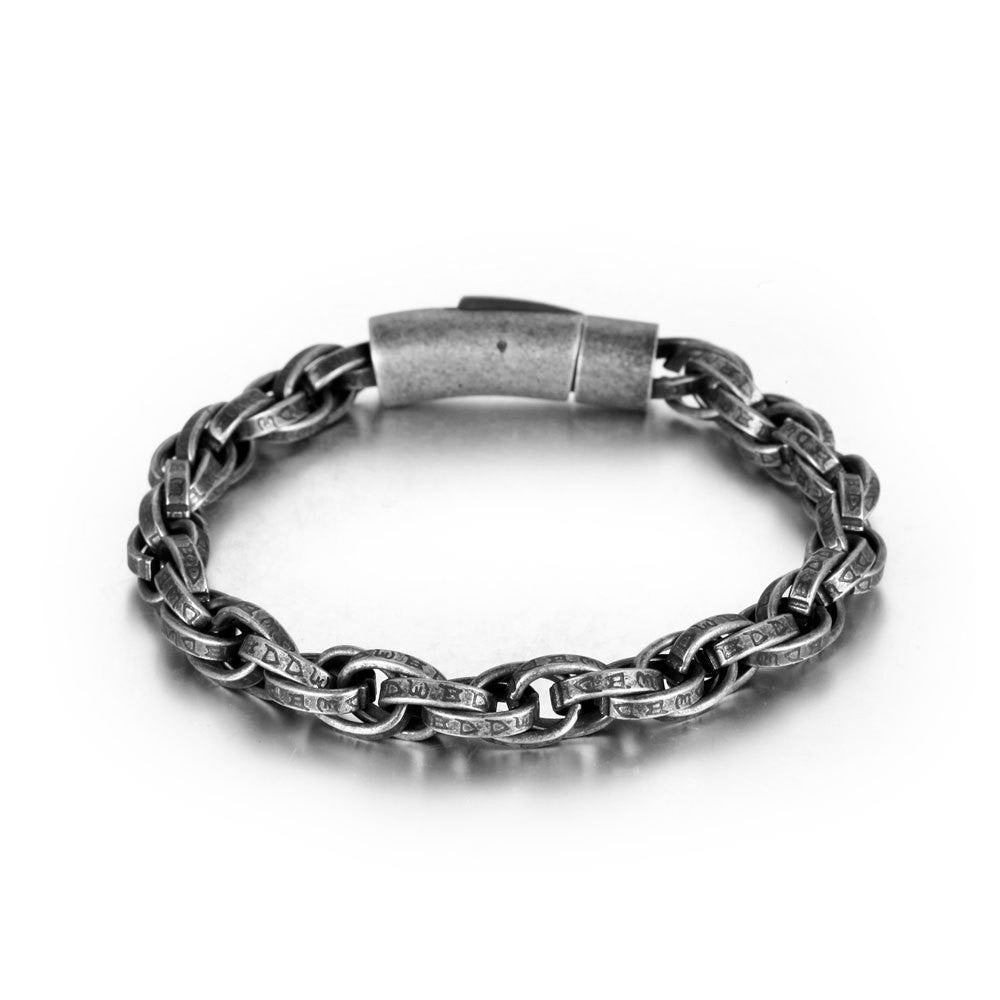 Men's Steel Vintage Distressed Handmade Chain Woven Bracelets
