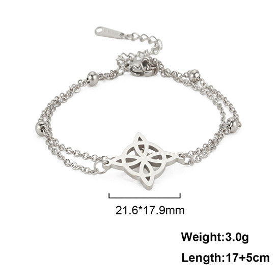 Style pendentif noeud de sorcière matériel bracelets en acier inoxydable