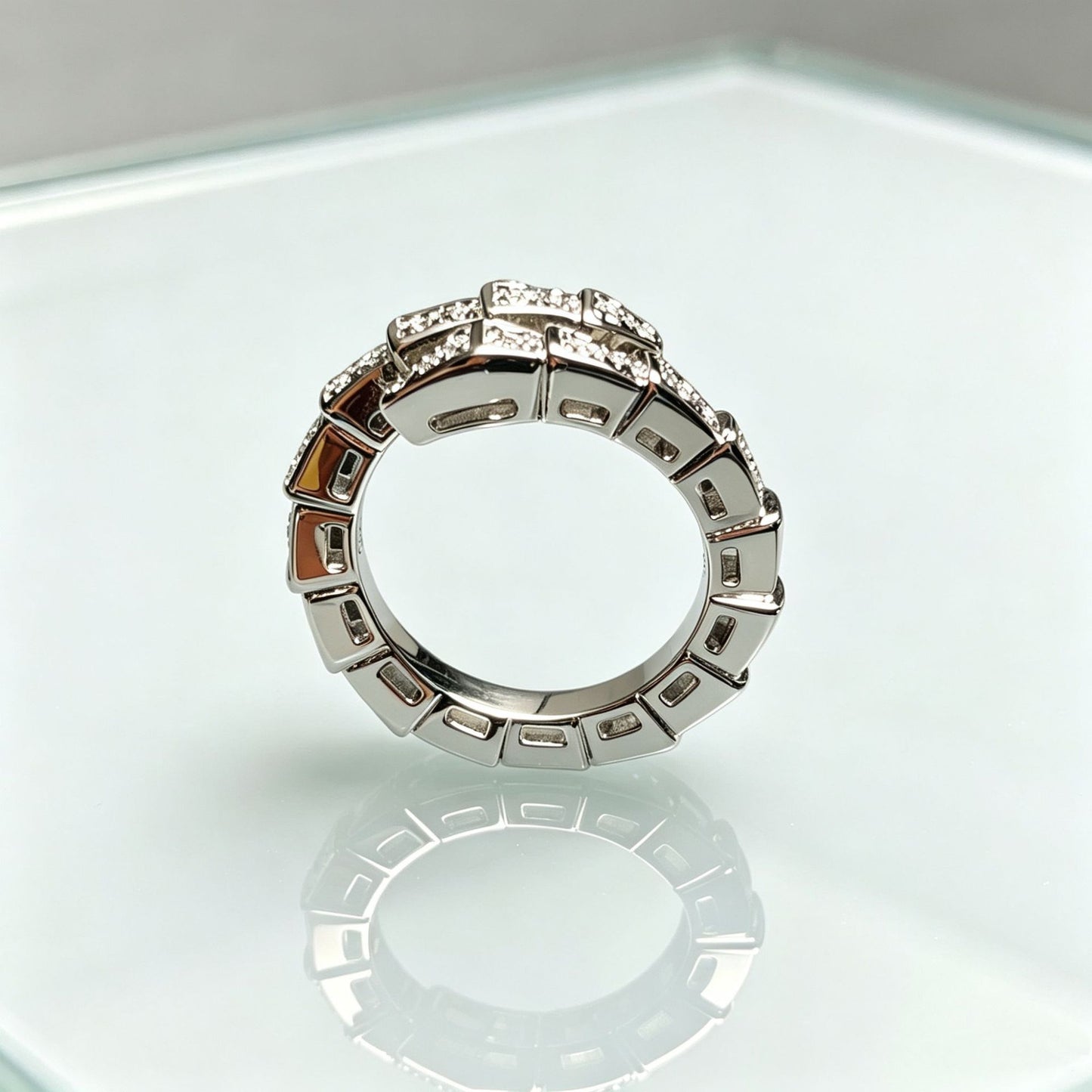 Full Diamond Snake Bone Light Luxury Open Female Index Finger Ring