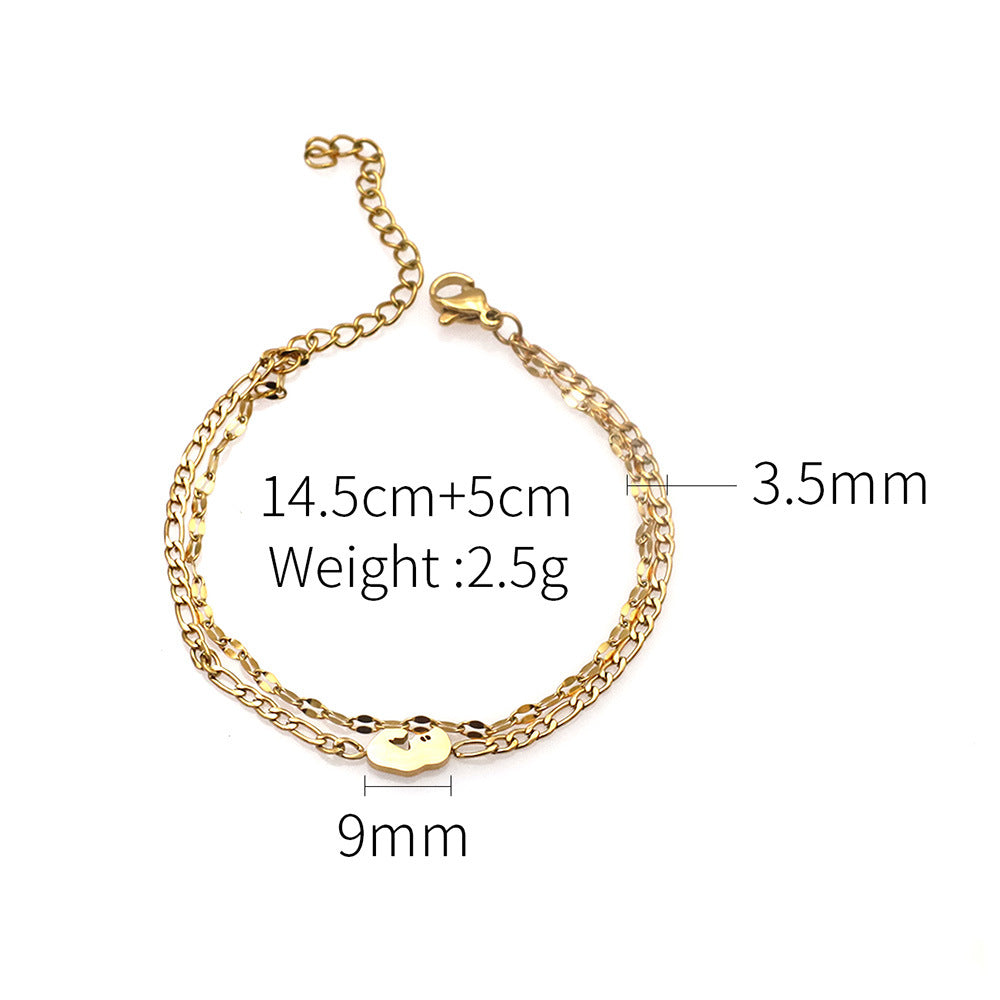 Women's Fashionable Small Jewelry Stainless Steel Map Bracelets