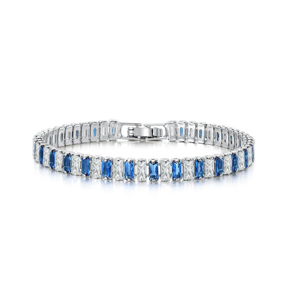 Zircon Single Row Rectangular Full Diamond Bracelets