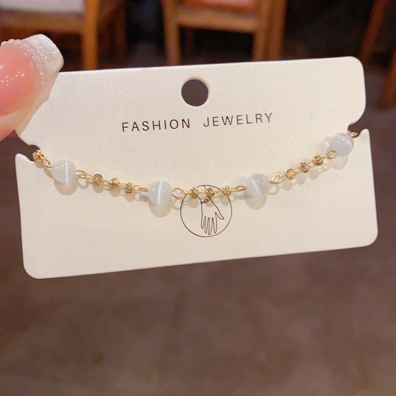 Women's Fashion Opal Beads Temperament Light Luxury Simple Unique Bracelet