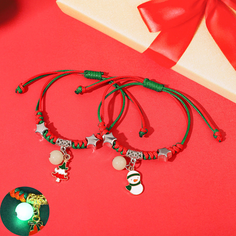 Luminous Christmas Design Carrying Strap Girlfriends Bracelets