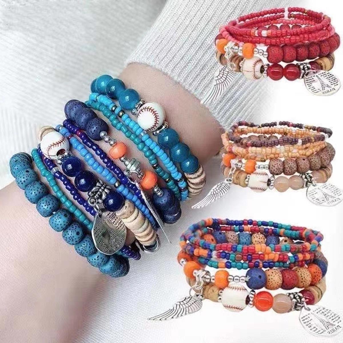 Bracelets en alliage de lettres d'ailes d'ange de style ethnique