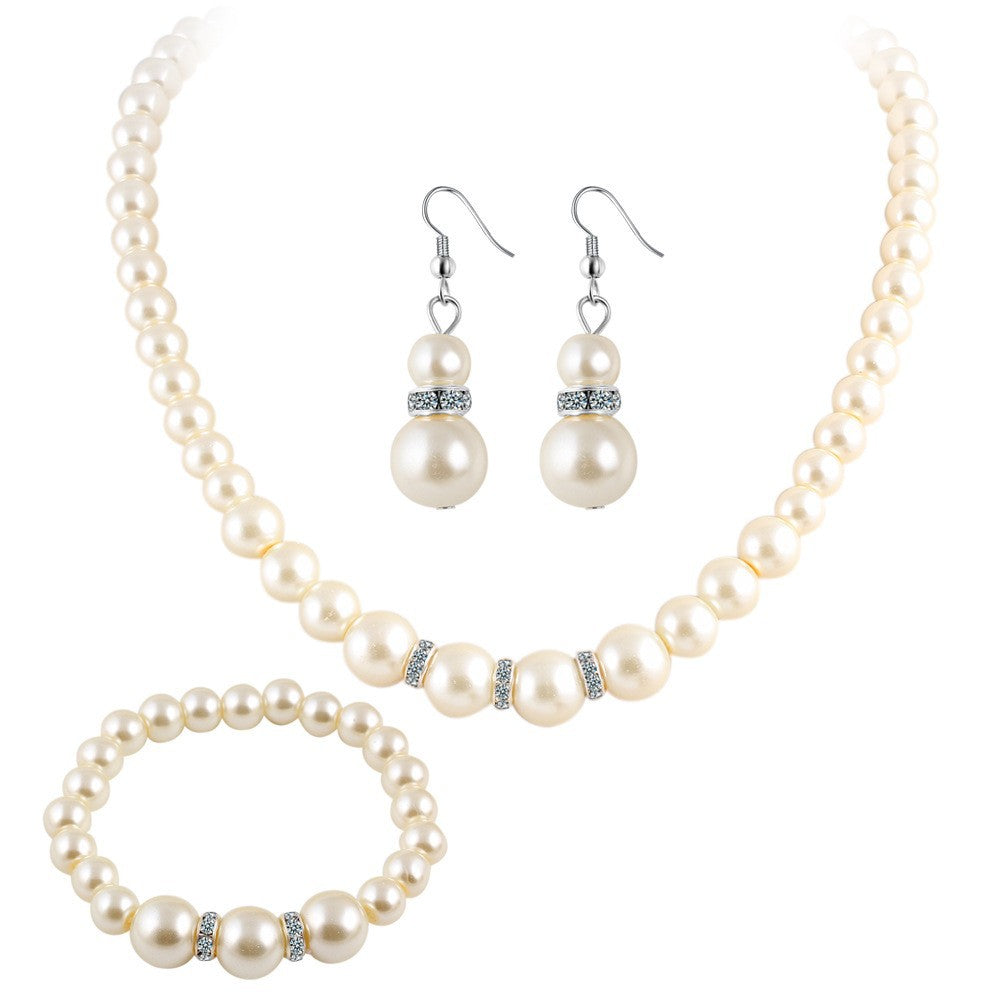 Bridal Sweater Chain Kit Spot Drill Artificial Pearl Jewelry Set