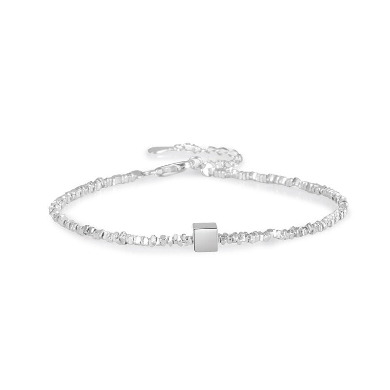 Morceaux de bracelets irréguliers simples carrés en argent sterling