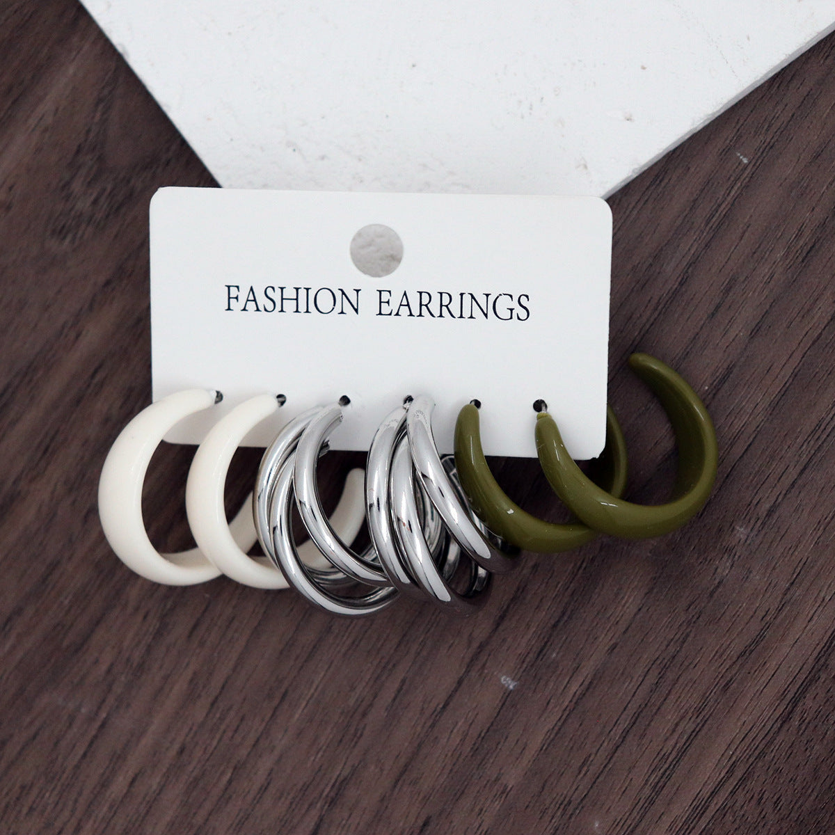 Women's Vintage Orange Fruit Green Resin Exaggerated Rings