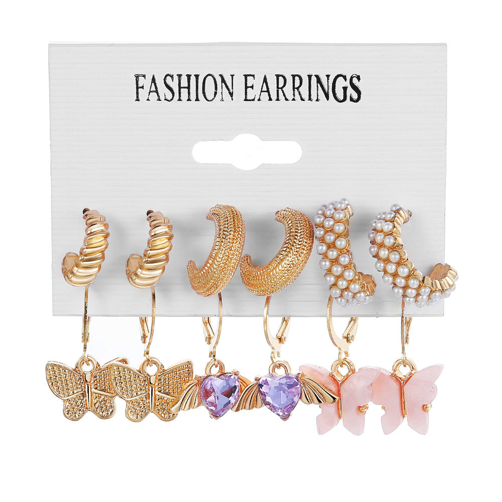 Alloy Ear Square Geometric Set Vintage Earrings