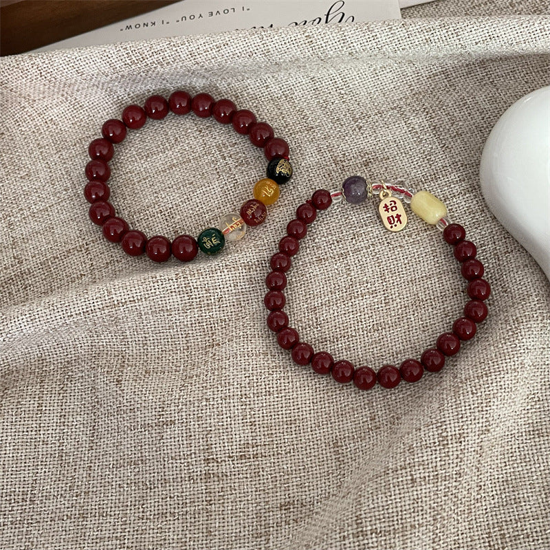 Women's Style Lucky Garnet Beaded Design Temperament Bracelets