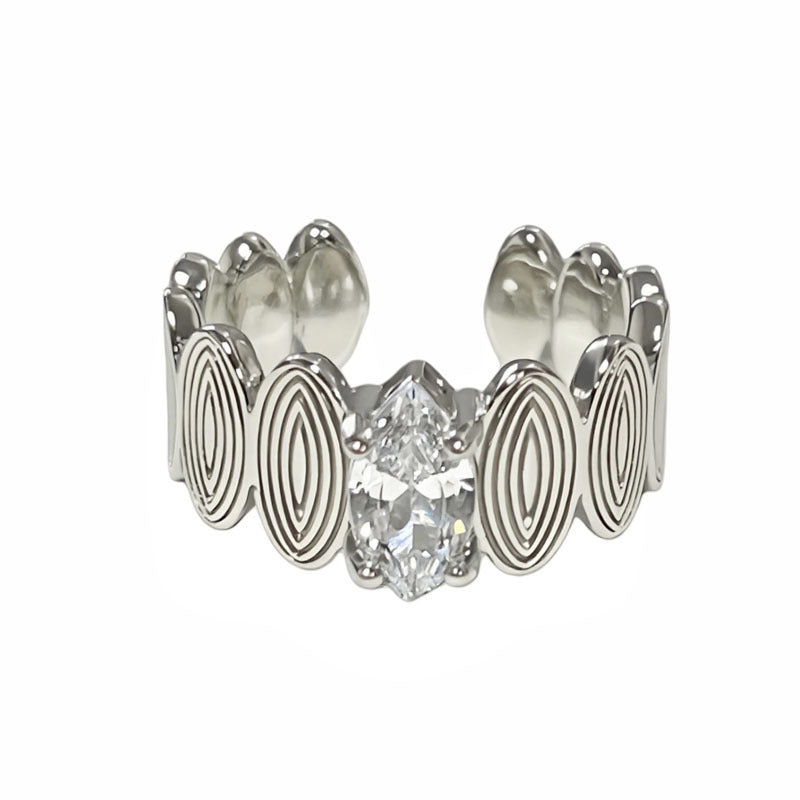 Track Niche Brushed Vintage Open Female Unisex Style Ring