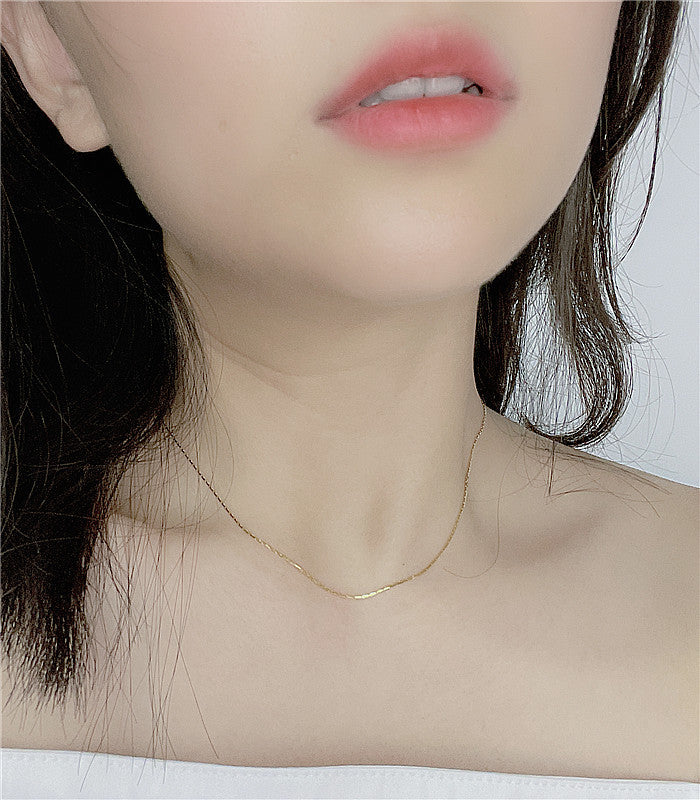 Sier Basic Style Slim Daily Sweet Necklaces