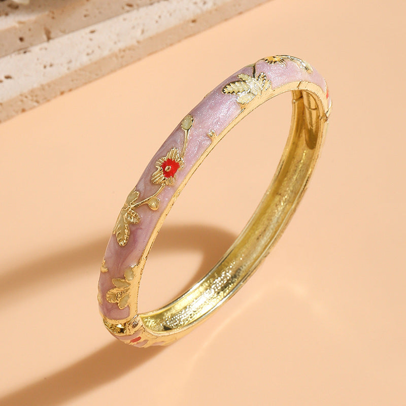 Chinese Style Small Flower Cloisonne Enamel Bracelets