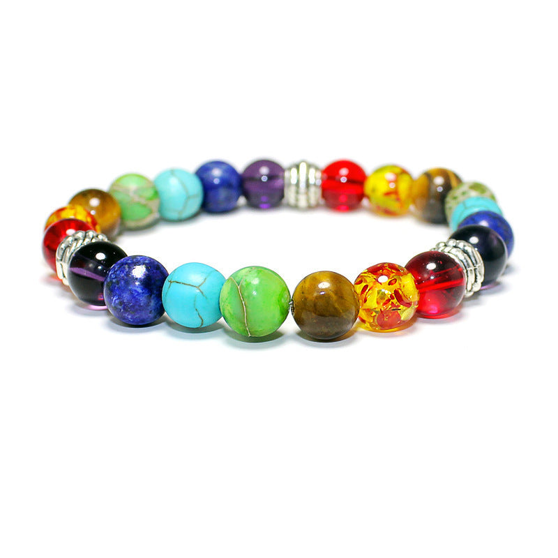 Women's Retro Simple Volcanic Rock Palm Eyes White-barked Bracelets