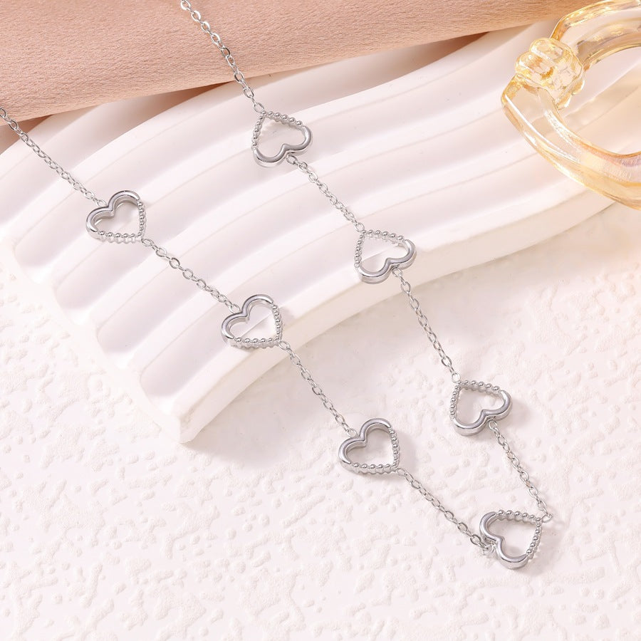 Women's Affordable Luxury Style Hollow Heart-shaped Stainless Steel Jewelry Set