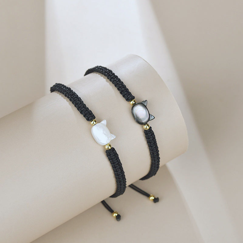 Black Cat Hand Woven Rope Light Bracelets