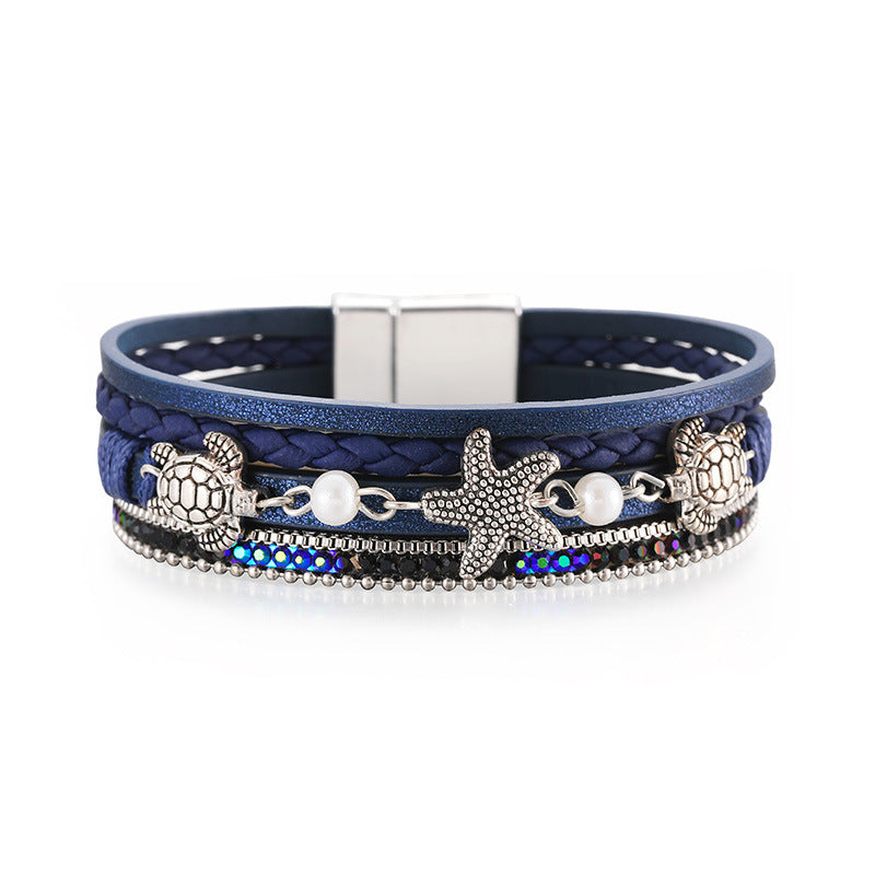 Style Small Starfish Design Turtle Decoration Bracelet