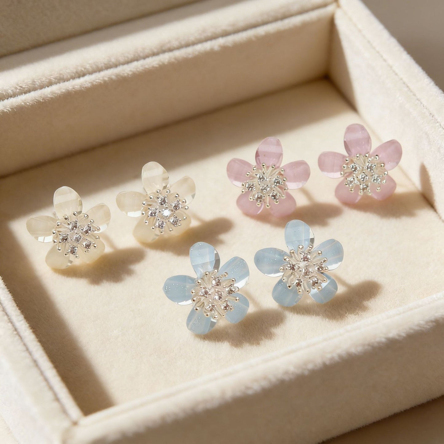 Cherry Blossom Flower Mori Gentle Unique Earrings