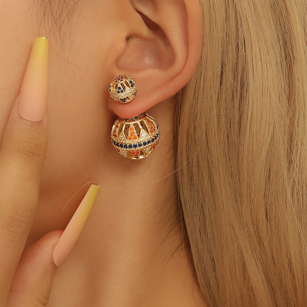 Design High Sense Engagement Banquet Wear Holiday Gift Hollow Earrings
