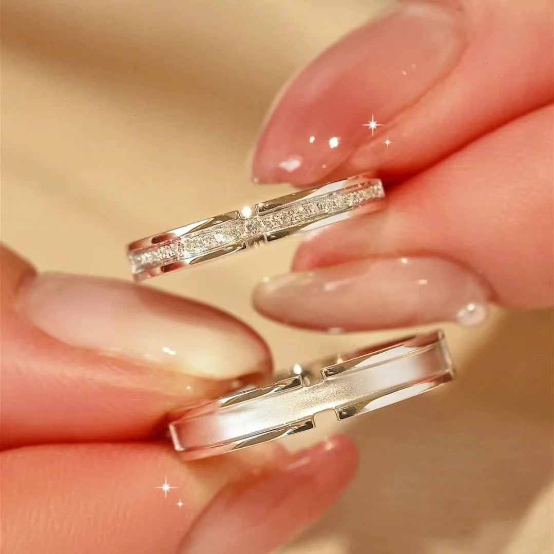 Women's & Men's Pair Design Light Luxury Gift For Confession Girlfriend Rings
