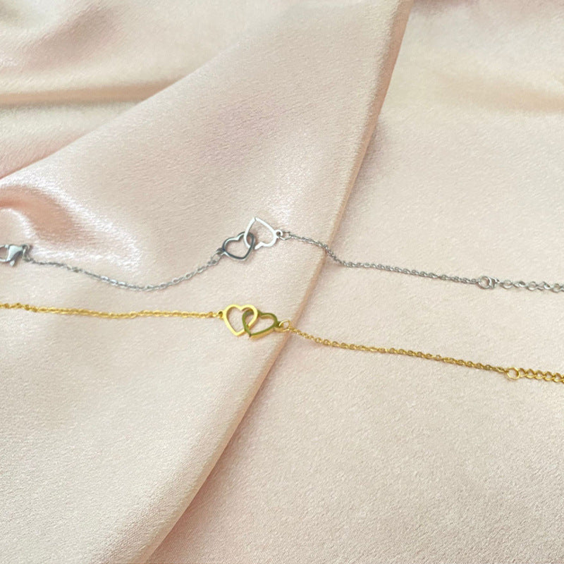 Pendentif cœur à cœur de personnalité, Bracelets d'amour simples pour Couple