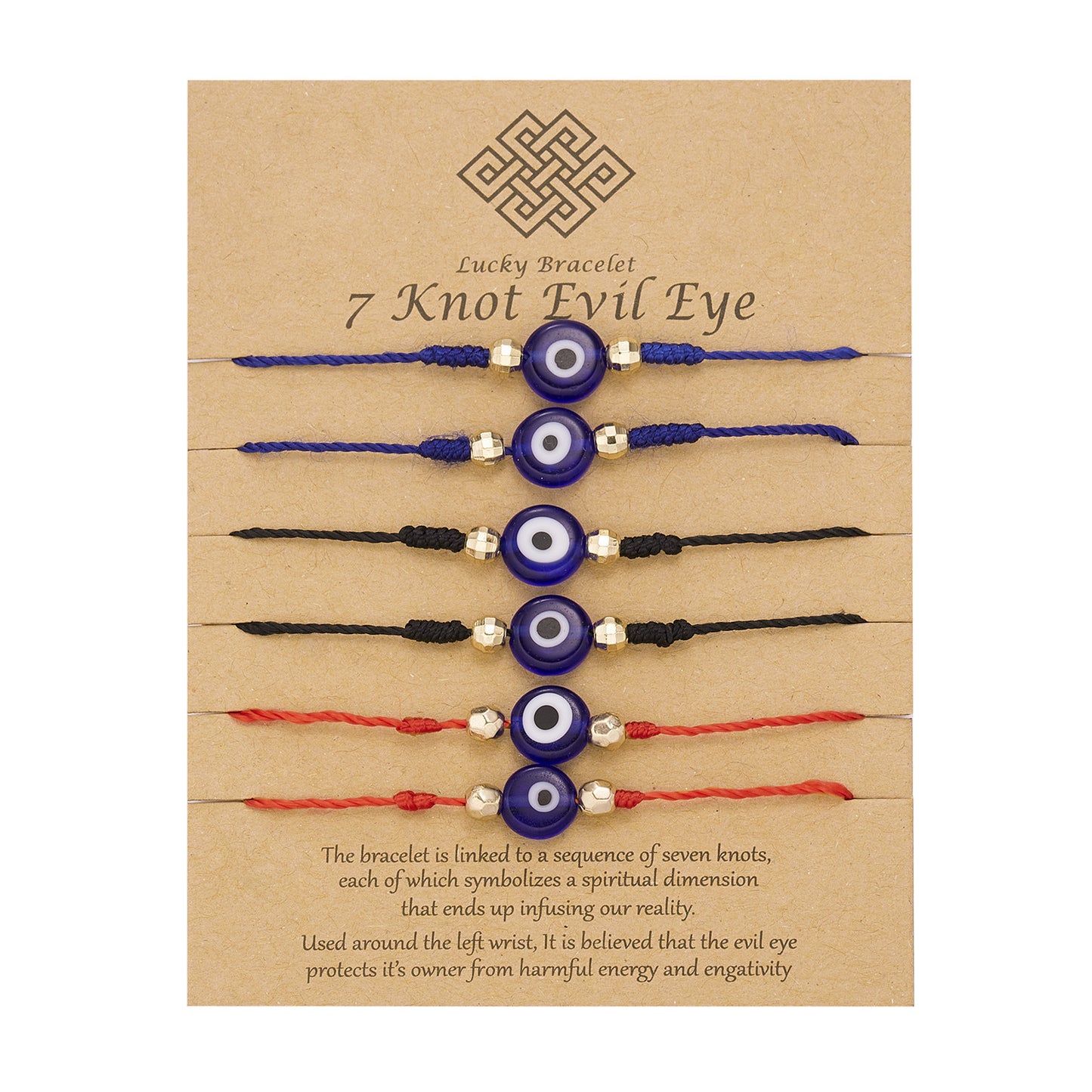 Blue Eye Oblique Red Rope Knot Armbänder