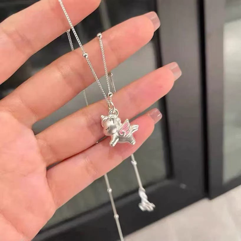 Children's Unicorn Cute Clavicle Chain Chinese Zodiac Horse Birthday Necklace
