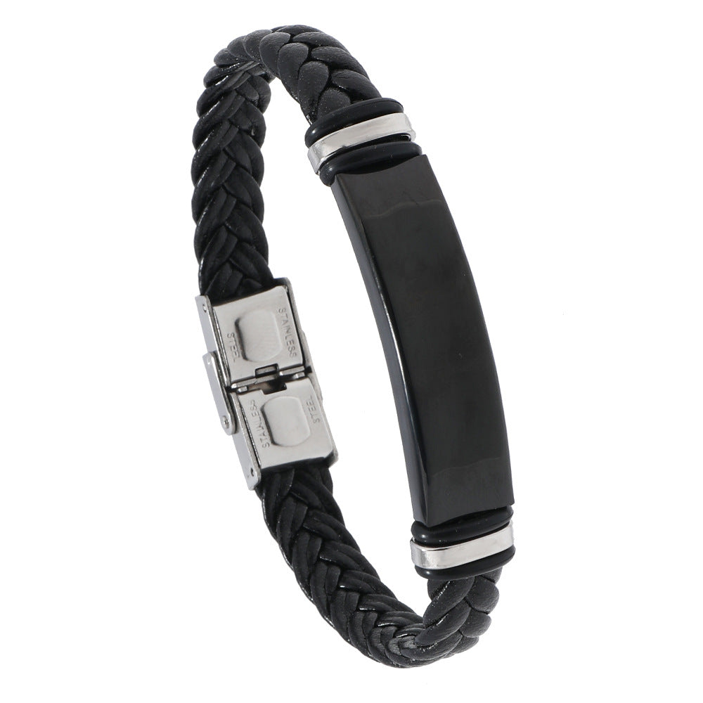 Men's Woven Jewelry Stainless Steel Simple Glossy Bracelets