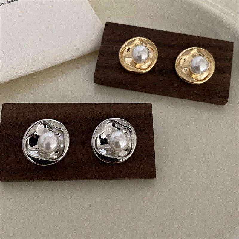 Gold Plating Metallic High Sense Simple Earrings