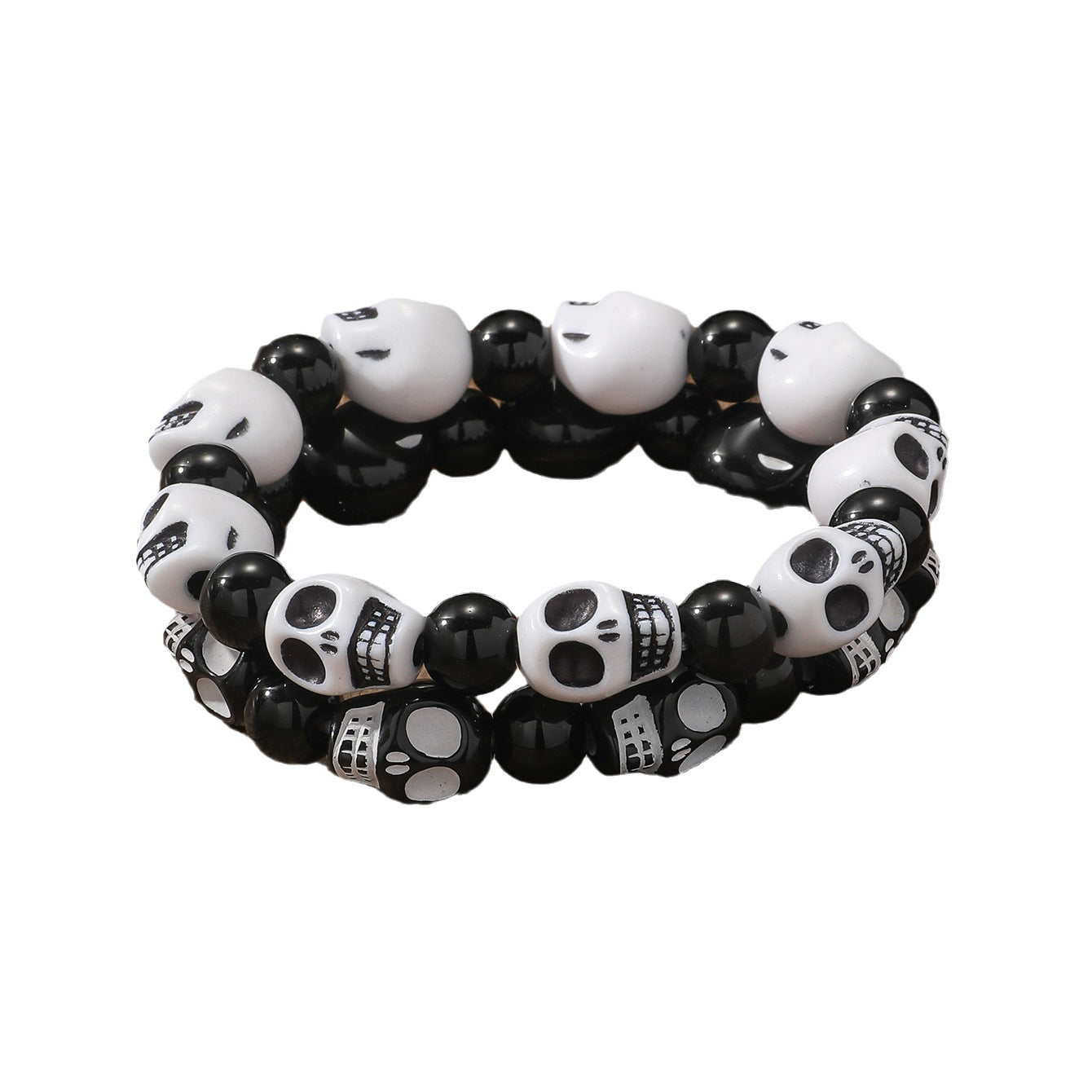 Graceful Personality Skull Beaded Elastic Halloween Bracelets