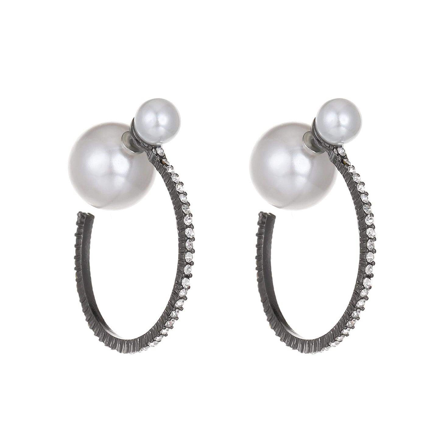 Geometric Pearl Rhinestone French Fashion Exaggerated Earrings